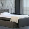 Istyle Norman King Single Trundle Storage Bed Frame Fabric Grey