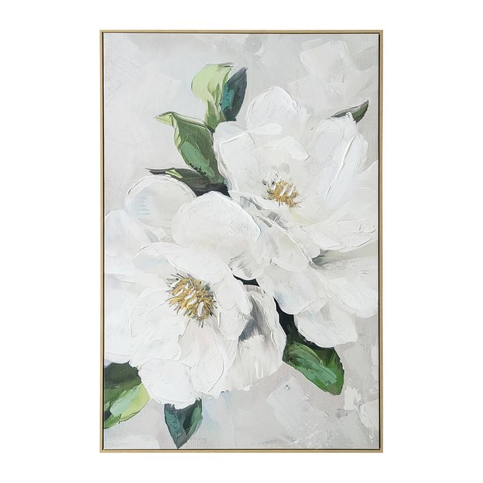 Urban Style Brushmarks Embellished Canvas White Magnolia