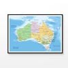 Highly Detailed Australia Political Map   Print 100% Australian Made 120 x 90cm   (Poster)