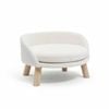 P&P White And Wood 40cm Cat Bed With Plush Cushion And Anti-Slip Solid Legs