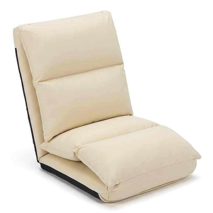 Costway Floor Sofa Lazy Couch Adjustable Lounge-Beige