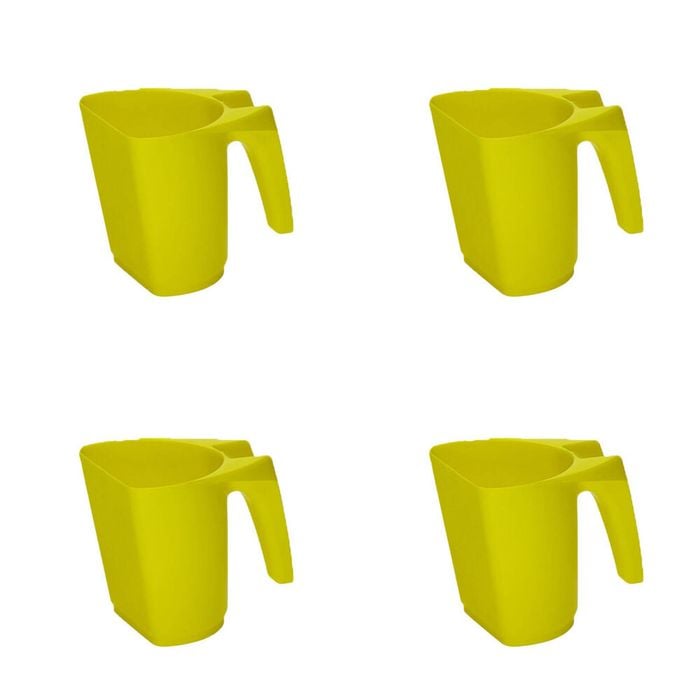 4PK AgBoss Pet and Livestock Plastic Food Scoop FeedMaxx 0.5kg Yellow