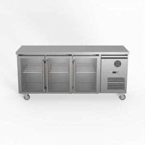 Fed-x Three Glass Door Bench Fridge  - Under Bench Fridges (xub6c18g3v)