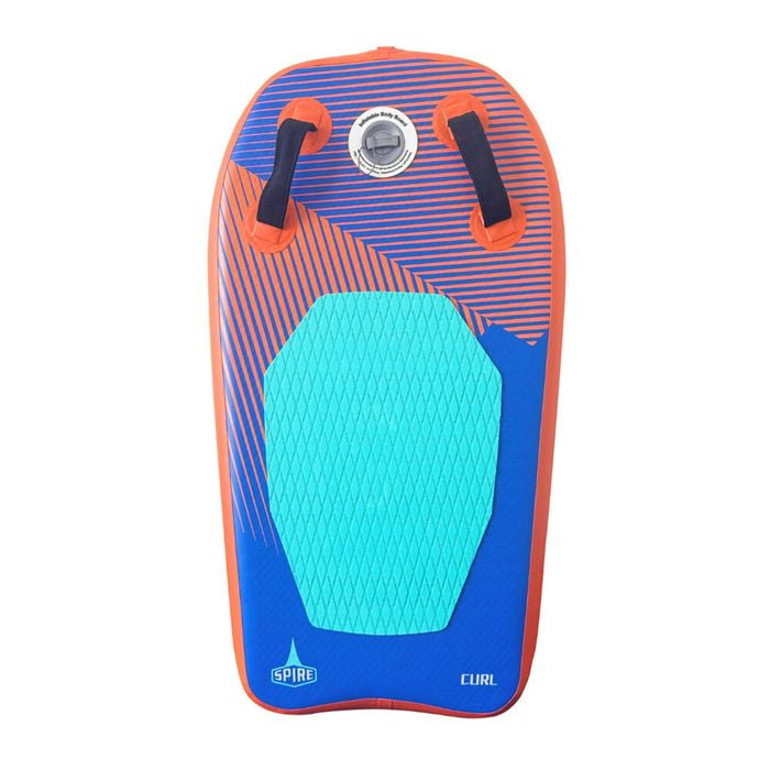 Spire Curl Inflatable Bodyboard w/Carry Bag & Pump 94x51x10cm Blue/Orange