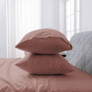 LINENOVA 2PCS Bamboo Blend Cooling Pillowcases Pillow Case - Dusty pink,European