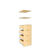Lugna Sand 4 Drawer 2 Shelf Insert Kit - To Suit 450 x 580mm Cabinet shell