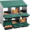 Advwin Chicken Nesting Box 6 Hole Rollaway Metal Laying House Metal Chicken Egg Laying Box Egg Collection