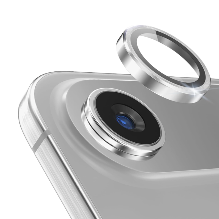 Metal Camera Lens Glass Individual Eagle Protector Cover - For Apple iPhone 17 Air (Silver)