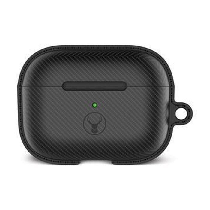 Bon.Elk Carbon Case for Apple AirPods Pro LED/TPU Bumper Drop Proof Cover Black