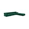 Foret 6 Seater Arm Sofa Modular Ottoman Velvet Tufted Lounge Couch Chaise Green