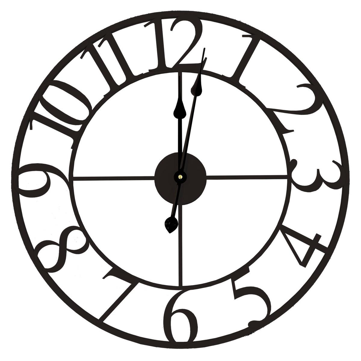 Tempus 60cm Metal Wall Clock - Classic Black - 60cm Black - Bunnings ...