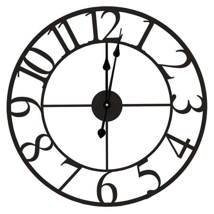 Tempus 60cm Metal Wall Clock - Classic Black