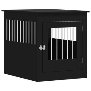 vidaXL Dog Crate Furniture Kennel Animal House Pet Cage Black Engineered Wood