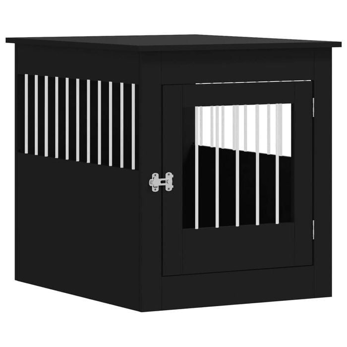 vidaXL Dog Crate Furniture Kennel Animal House Pet Cage Black Engineered Wood