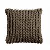 Cable Appliqued Filled Cushion - Expresso 45cm x 45cm