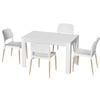 1 Artiss Dining Table and 4 Chairs Set White Wood
