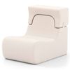 Costway Floor Chair Lazy Sofa Headrest Washable Ice Velvet Cover Beige