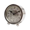 Ssh Collection Felix 17cm Tall Desk Clock With Round Silver Face - Nickel