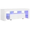 vidaXL TV Cabinet with LED Lights High Gloss White Media Entertainment Center