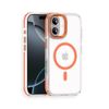 For Apple iPhone 17 Magsafe Magnetic Back Case Shockproof Protective Clear Cover (Orange)