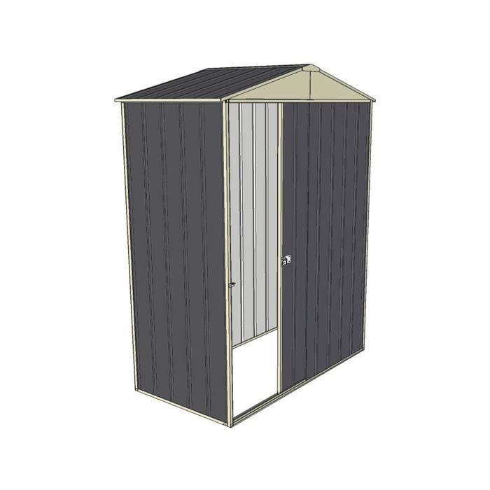 Build-a-Shed 1.5 x 0.8 x 2.3m Front Gable Single Sliding Door Shed - Grey