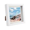 Nicola Spring 6" x 6" White 3D Box Photo Frame - 4" x 4" Mount