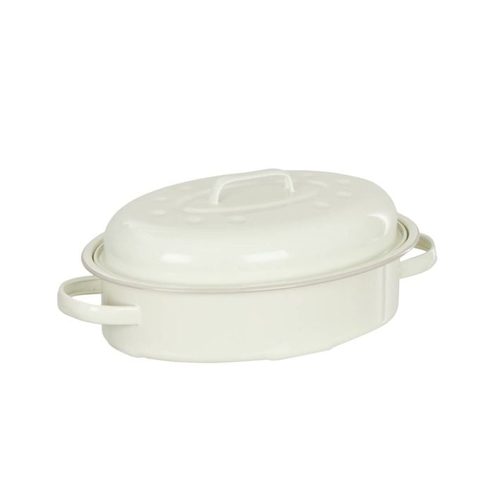 Davis & Waddell Daylesford Enamel Oval Roaster Cream 39x25x16cm