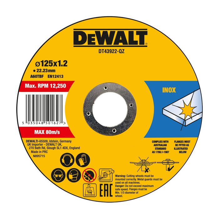 DEWALT Thin Cut 125 x 1.2mm Inox 10 PACK