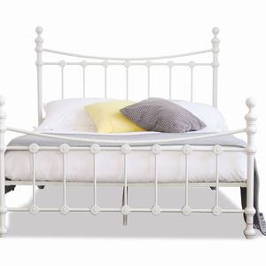 Istyle Modern Classic Julia King Metal Bed Frame White