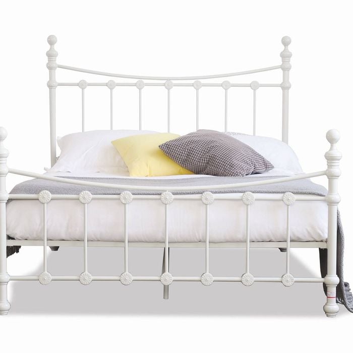 Istyle Modern Classic Julia King Metal Bed Frame White