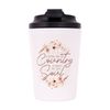 Splosh Rustic Meadow Insulated Stainless Steel Coffee Cup Beige White 380ml