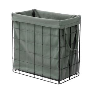 Boxsweden 58 x 33 x 58cm Olive Wire Foldaway Laundry Hamper