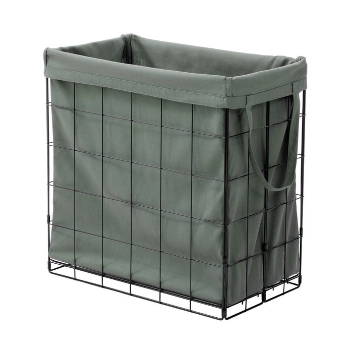 Boxsweden 58 x 33 x 58cm Olive Wire Foldaway Laundry Hamper