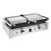 Apuro Bistro Double Contact Grill Ribbed Cast Iron Plates 210x550x395mm Commercial Kitchen Sandwich Press
