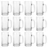 Argon Tableware 540ml Beer Mugs - Set Of 12 - Glass Pint Steins With Handle Heavy Duty Soda Lime Glass Drinking Mugs Set