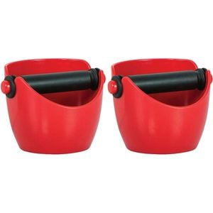 Avanti Coffee Knock Box Espresso Grinds Waste Tamper Bin Red - Set of 2