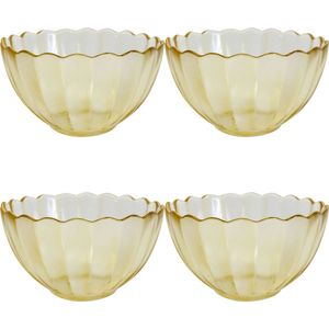 4x LVD Glass Bowl Serving/Decorative Home/Dining Tableware 11.5cm Marrigold/Gold