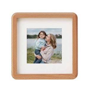 VeeArt Wooden Photo Frame Square Beech 4x4" Elliot Series