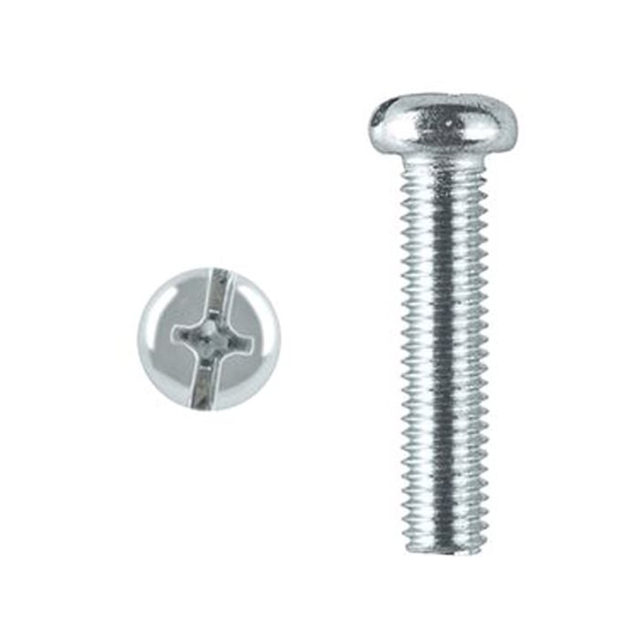 Pinnacle M5 x 50mm Zinc Plated Round Head Bolts And Nuts - 4 Pack