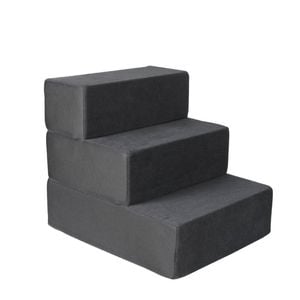 Pawz 3-Step Pet Stairs Terry Cloth 45.7x53x45CM Grey