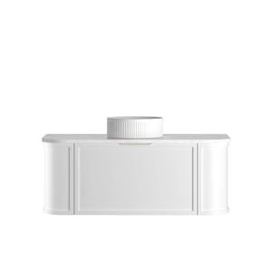 Attica Bentwood Heritage 1200mm Matte White Curved Vanity With Pure White Stone Top