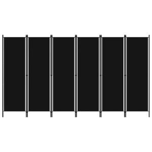 vidaXL 6-Panel Room Divider Black 300cm Folding Panel Privacy Screen Partition