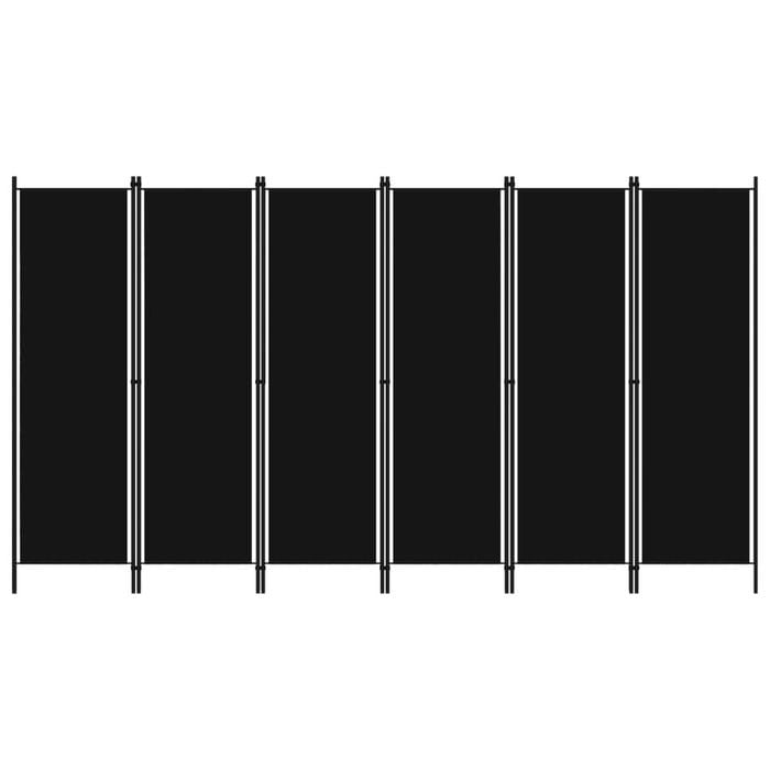 vidaXL 6-Panel Room Divider Black 300cm Folding Panel Privacy Screen Partition