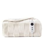 Dreamaker Basketweave Faux Fur Heated Throw Cream - 130x160cm
