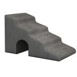Costway 4-Tier Dog Stairs Pet Ramp Foam with Pet Hair Remover Grey