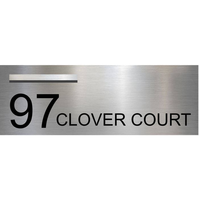 Numero Large Stainless Steel Custom Etched Letterbox & House Sign