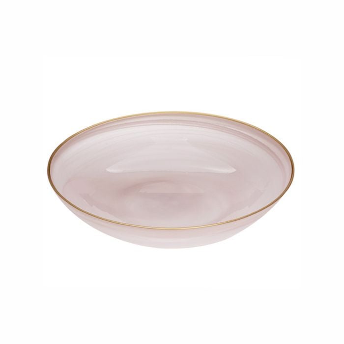 Ismay Round 2.25L Salad Glass Bowl Serving Dish - Pink