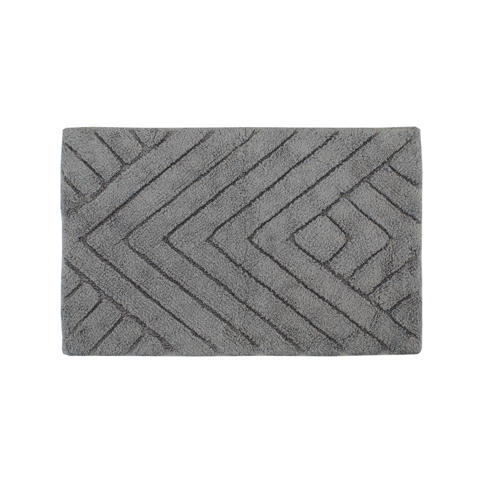 Softouch 80 x 50cm Grey Empire Cotton Bath Mat - Grey