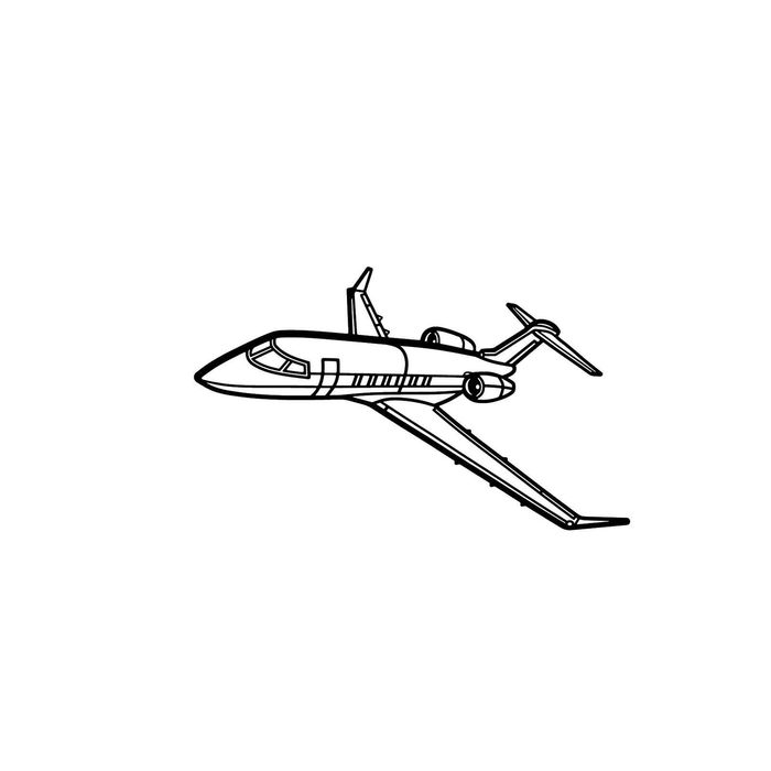 Ignite Laser Bombardier Challenger 350 - Super Mid-Size Business Jet Silhouette Metal Wall Art Rustic Metal 23.6 inch - 60 cm
