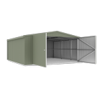 Absco Structures 5.60mW x 5.50mD x 2.64mH Pale Eucalypt Double Barn Door Garage